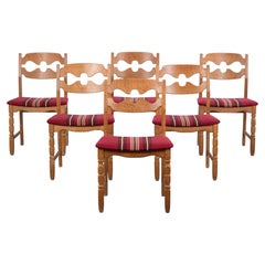 Sillas de comedor «Vintage Razor Blade Oak» de Henning Kjærnulf, década de 1960, juego de 6
