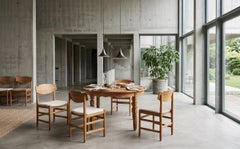 Henning Kjærnulf Round Brutalist Oak Dining Table, Denmark