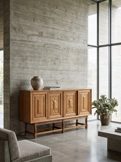 Axel O. Röck Oak Highboard for Otterup Møbelfabrik, Denmark
