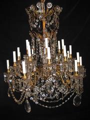 Palatial Antique French Louis XVI Baccarat Gilt Bronze and Crystal Chandelier