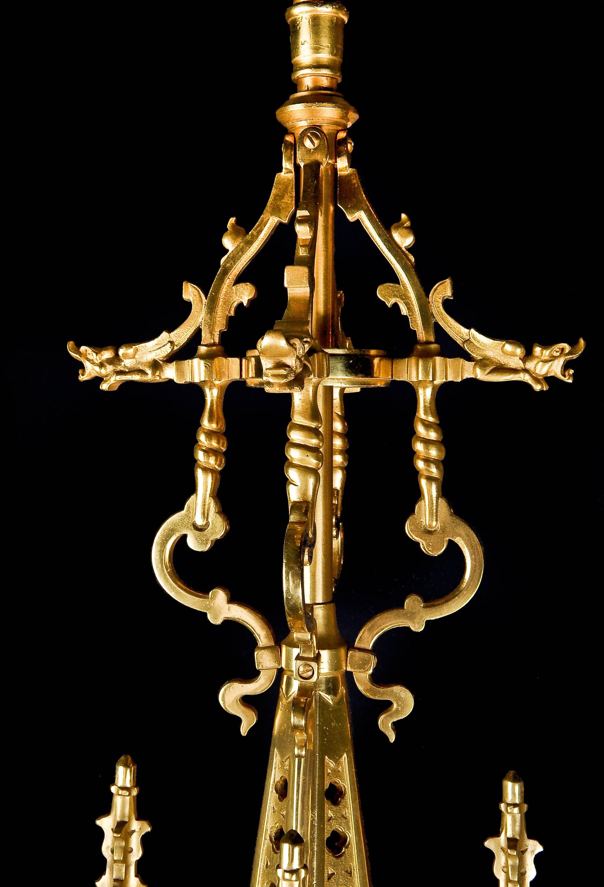 French Louis XVI Style Gilt and Silvered Bronze Figural Chandelier For Sale 2