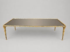 Mid-Century Maison Bagues Gilt Bronze Hollywood Regency Coffee Table