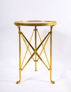 Pair of Superb French Neoclassical Style Gilt Bronze Marble Top Side Tables