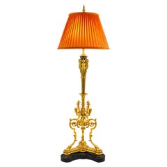 A Unique Large Antique French Louis XVI St. Ormolu & Bronze Figural Floor Lamp