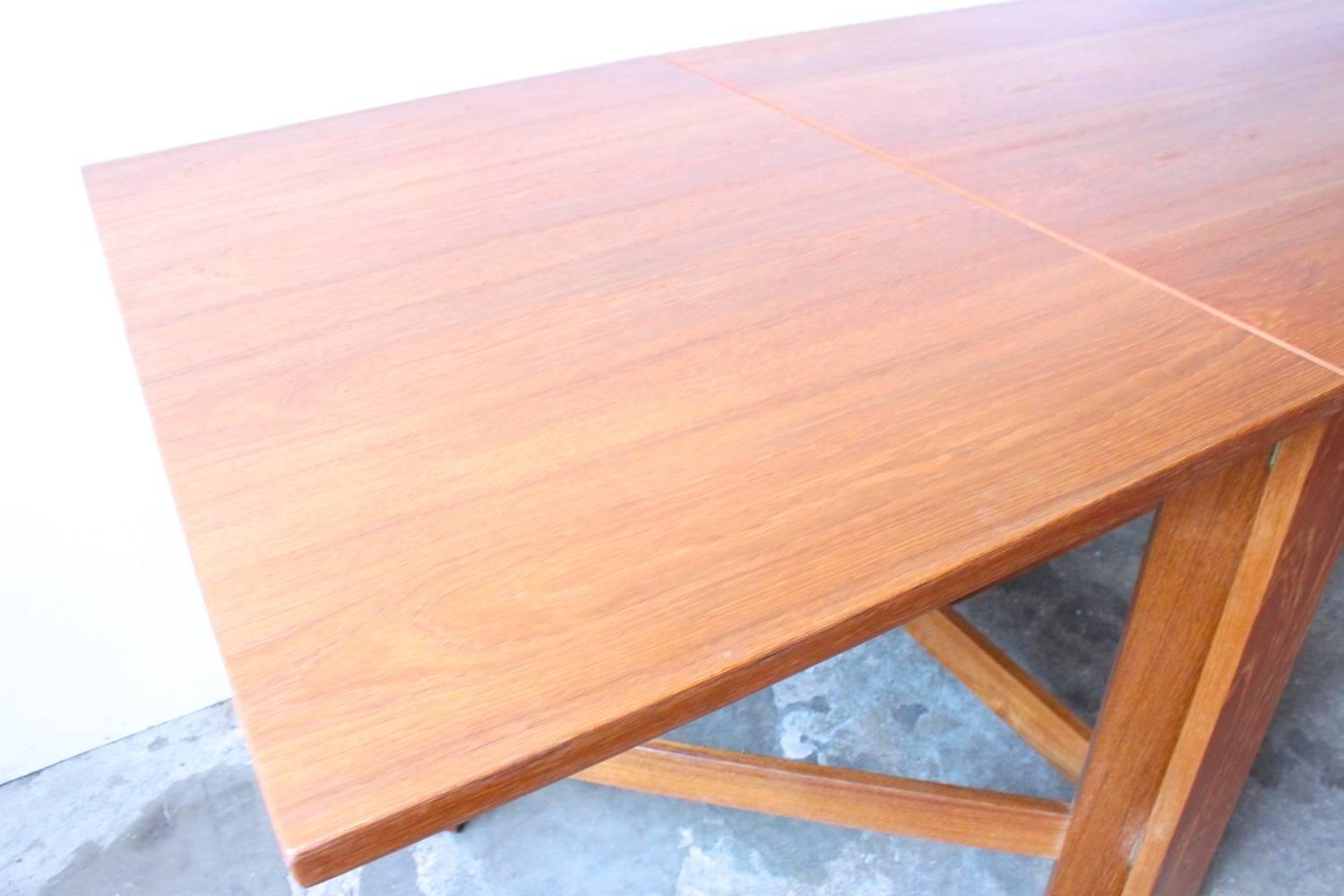 Swedish Drop-Leaf Teak Dining Table 2