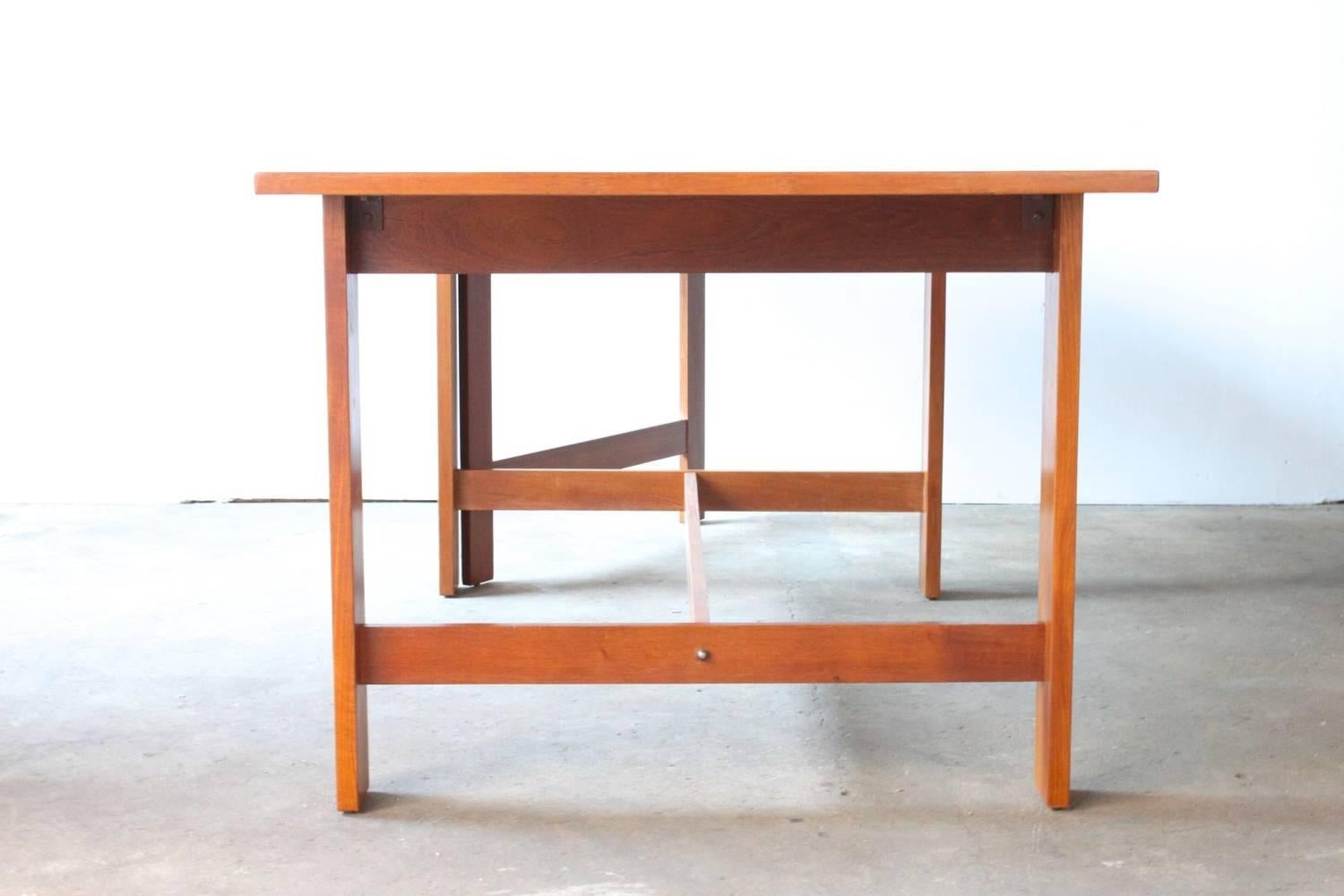 Swedish Drop-Leaf Teak Dining Table In Good Condition In Brooklyn, NY