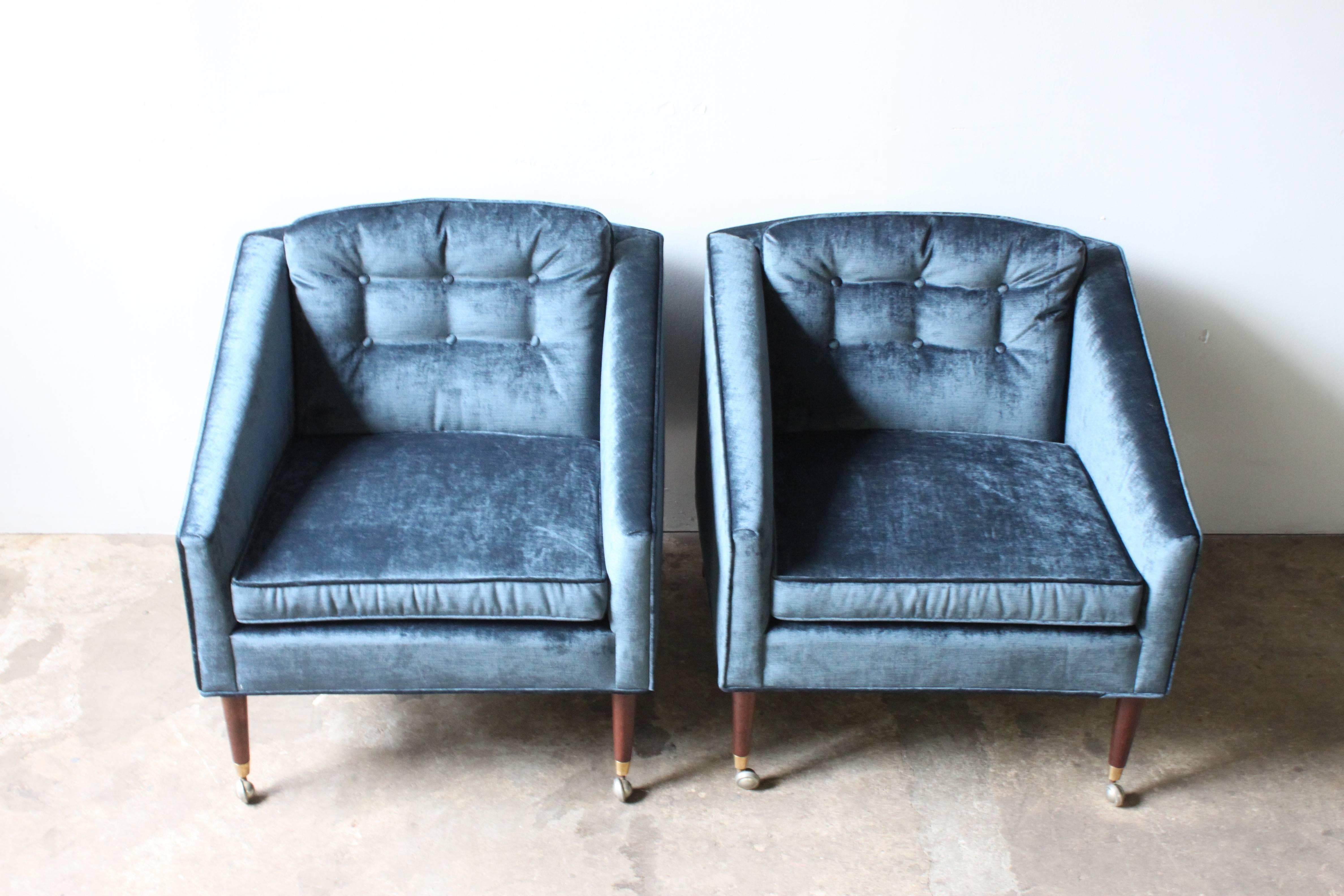 Mid-20th Century Pair of Mid-Century Italian Club Chairs