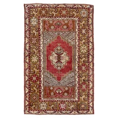 Earthy Kirsehir Vintage Turkish Rug • Hand-Knotted Wool, Rustic Style, 1940s