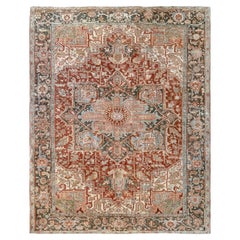 Tapis Heriz Serapi rouge rouille • Tapis persan en laine, fait à la main (8×11)