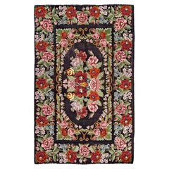 Moldovan Rose Kilim • Vintage European Flatweave Wool Rug • 8×13 • 1940s Moldovan Rose Kilim • Vintage European Flatweave Wool Rug • 8×13 • 1940s