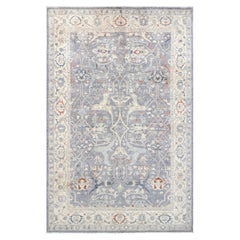 Muted Arabesque Turkish Oushak Rug • Handmade Neutral Wool Carpet 6x9