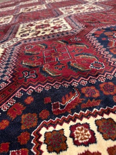 Deep Crimson Turkmen Rug • Handmade Merino Wool Tribal Area Rug, 10×13