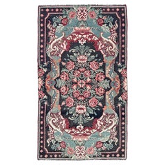 Kilim rosa moldavo - Tappeto vintage europeo in lana a trama piatta, 6×11, anni ’40