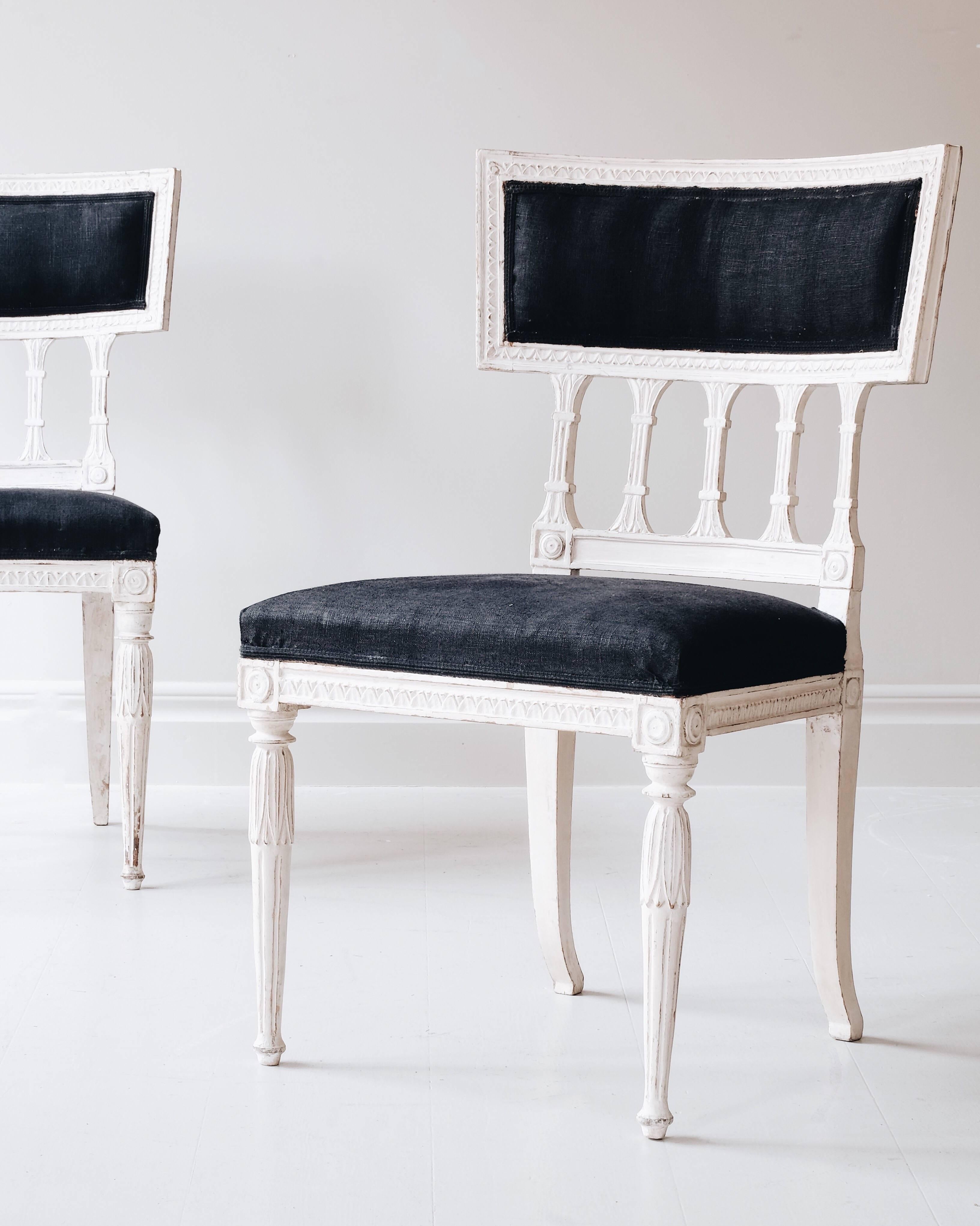 Swedish Pair of 19th Century Gustavian Chairs