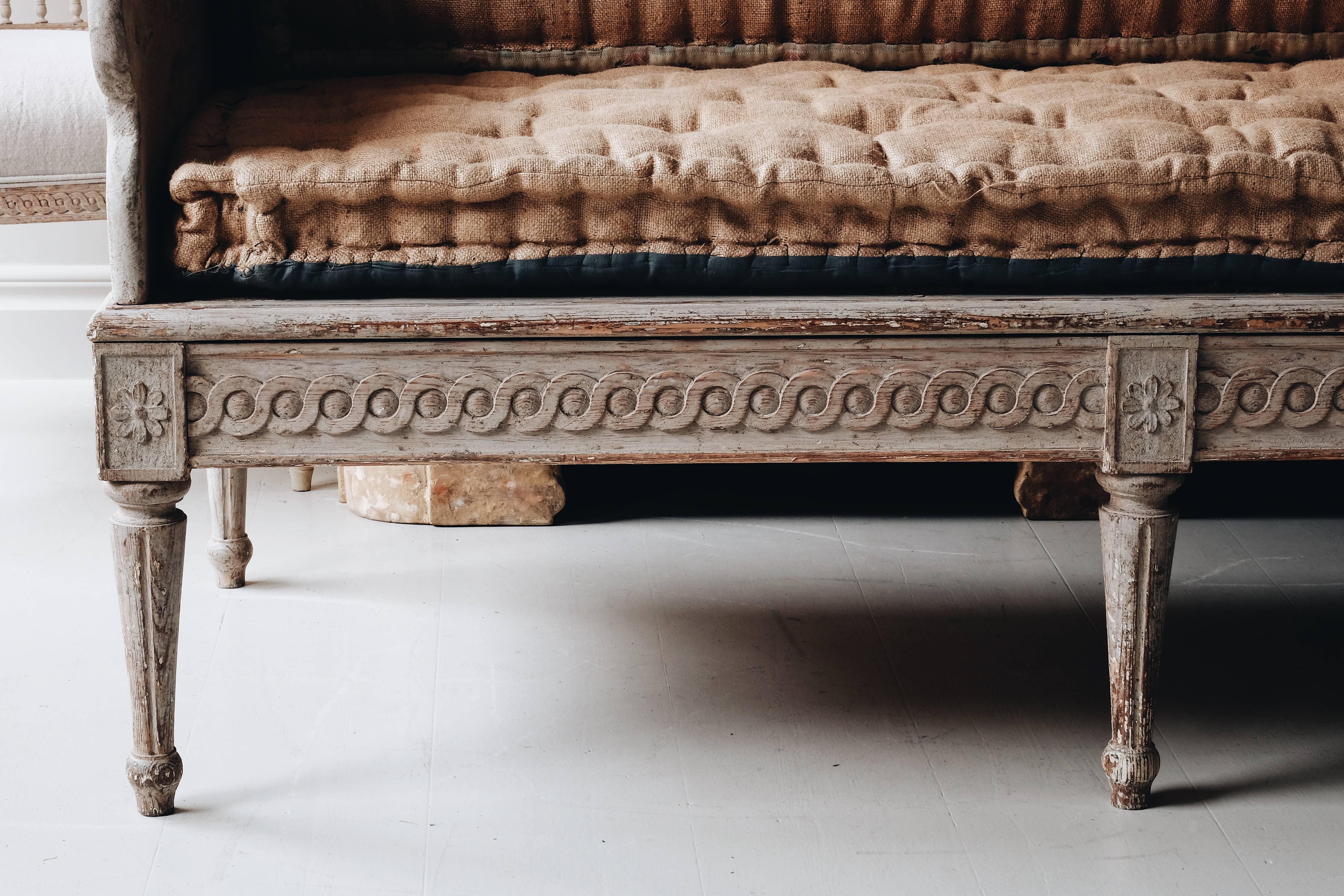 Hand-Painted 18th Century Gustavian Sofa