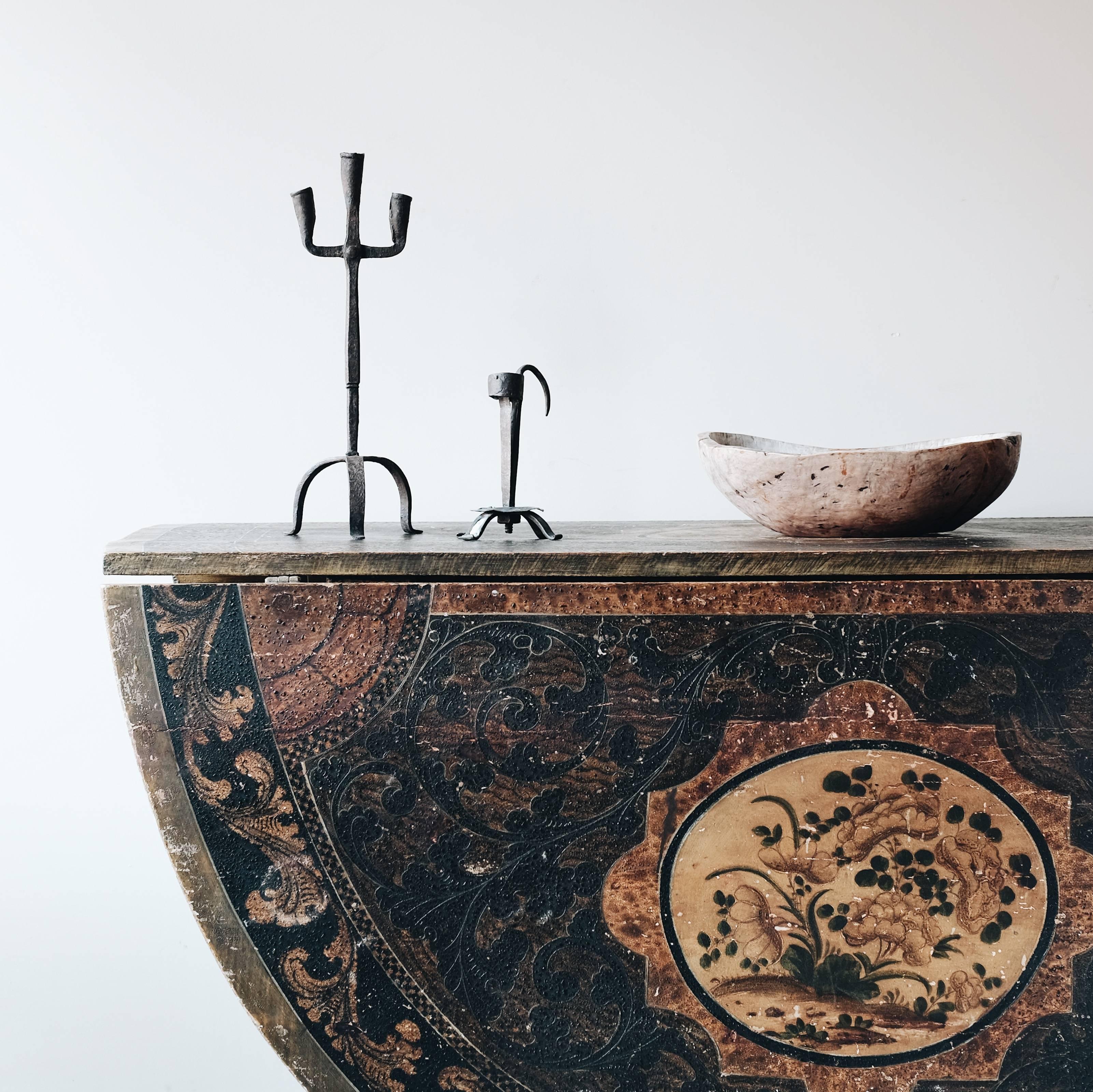 Hand-Painted 18th Century Swedish Baroque Table