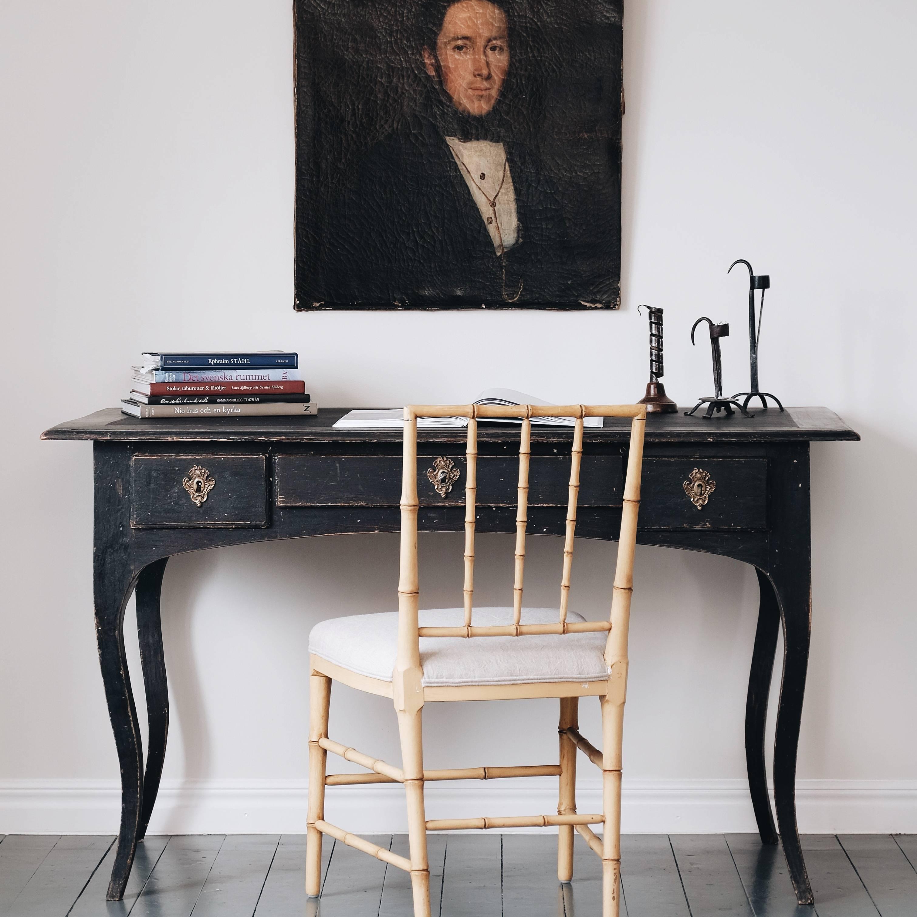 Fine 18th Century Swedish Rococo Desk In Good Condition In Mjöhult, SE