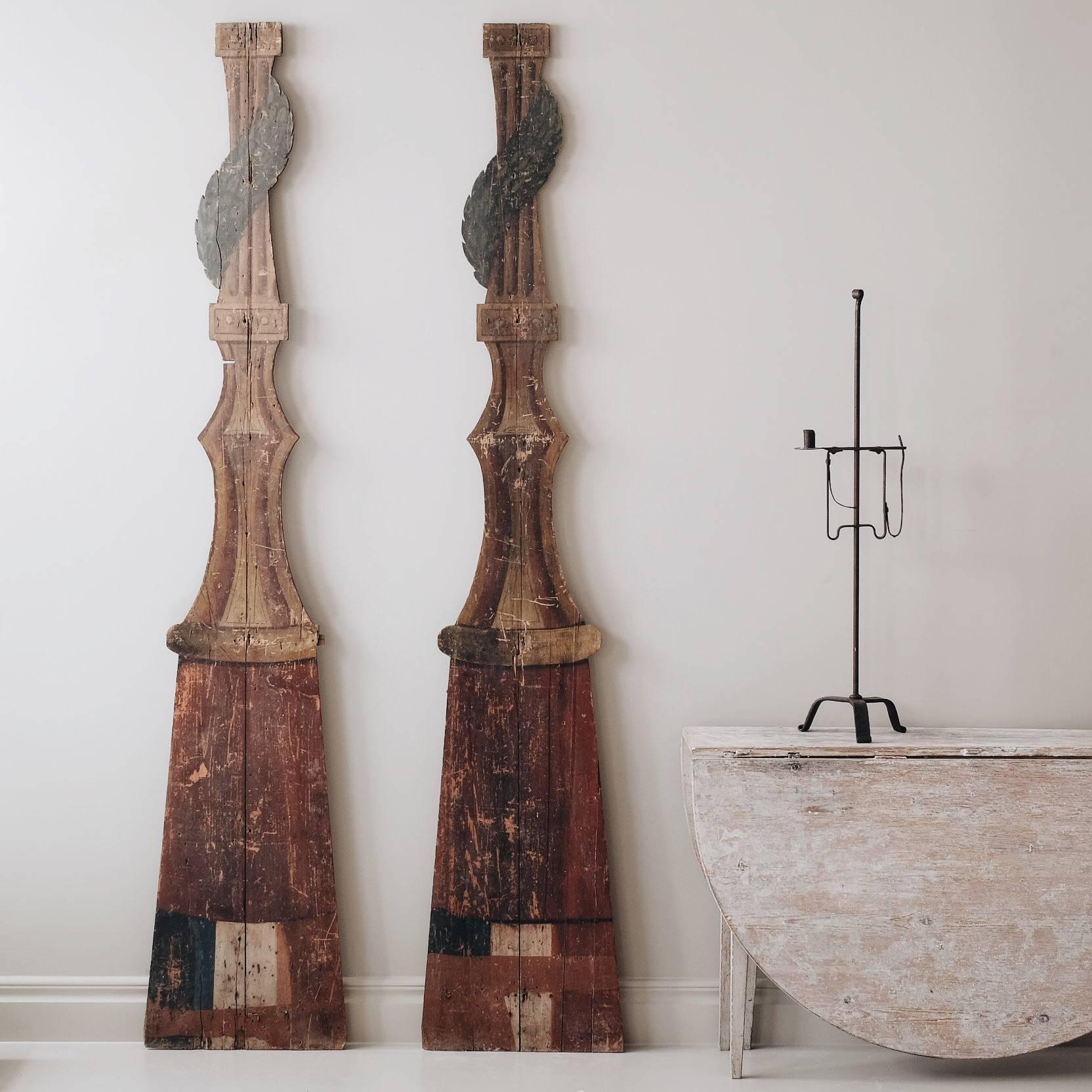 Gustavian Pair of 19th Century Wooden Panels