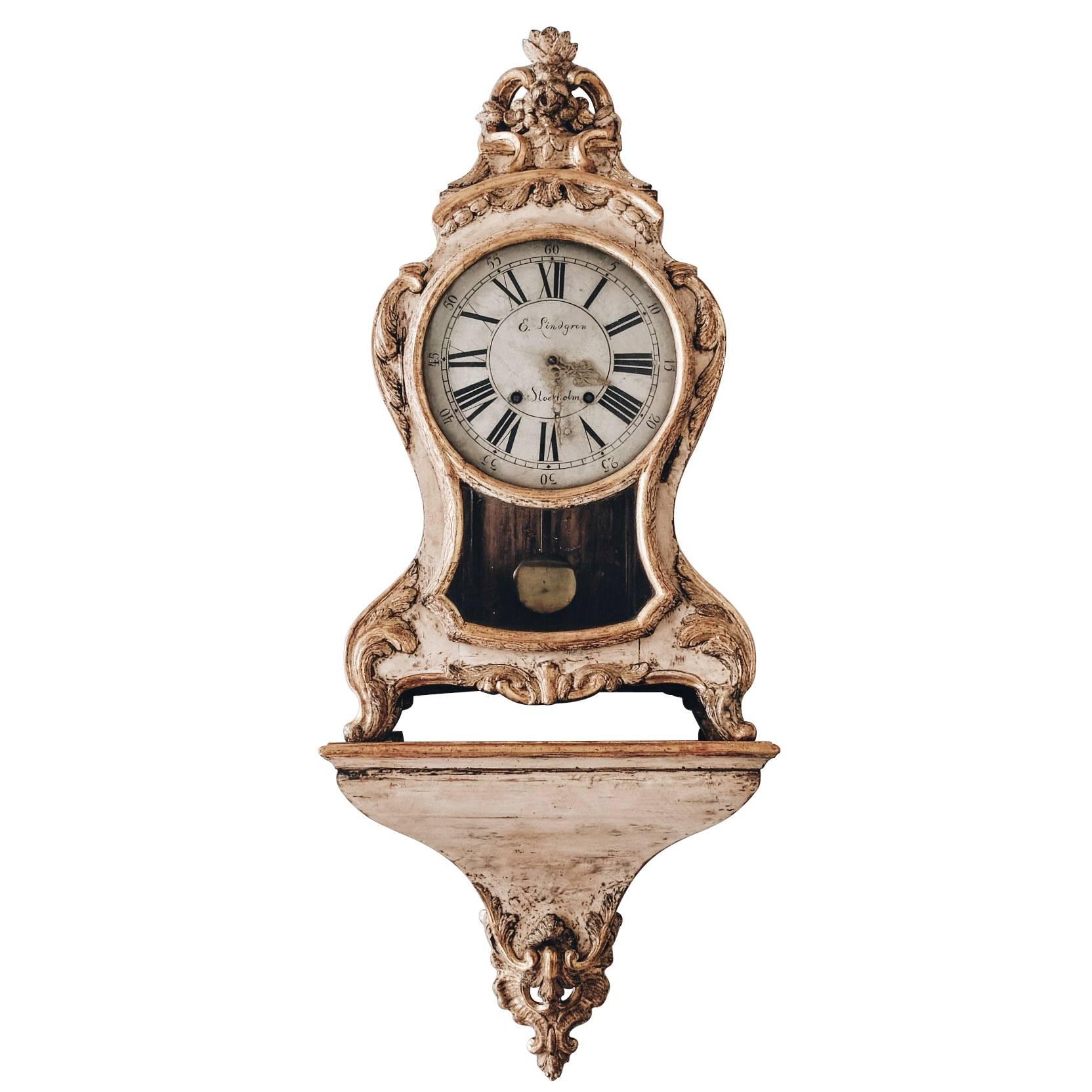 18th Century Swedish Rococo Console Clock