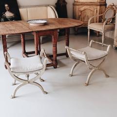 Pair of 19th Century Late Gustavian Stools