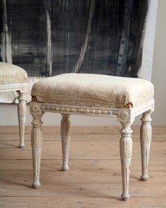 Schwedische Hocker im gustavianischen Stil aus dem 19. Jahrhundert