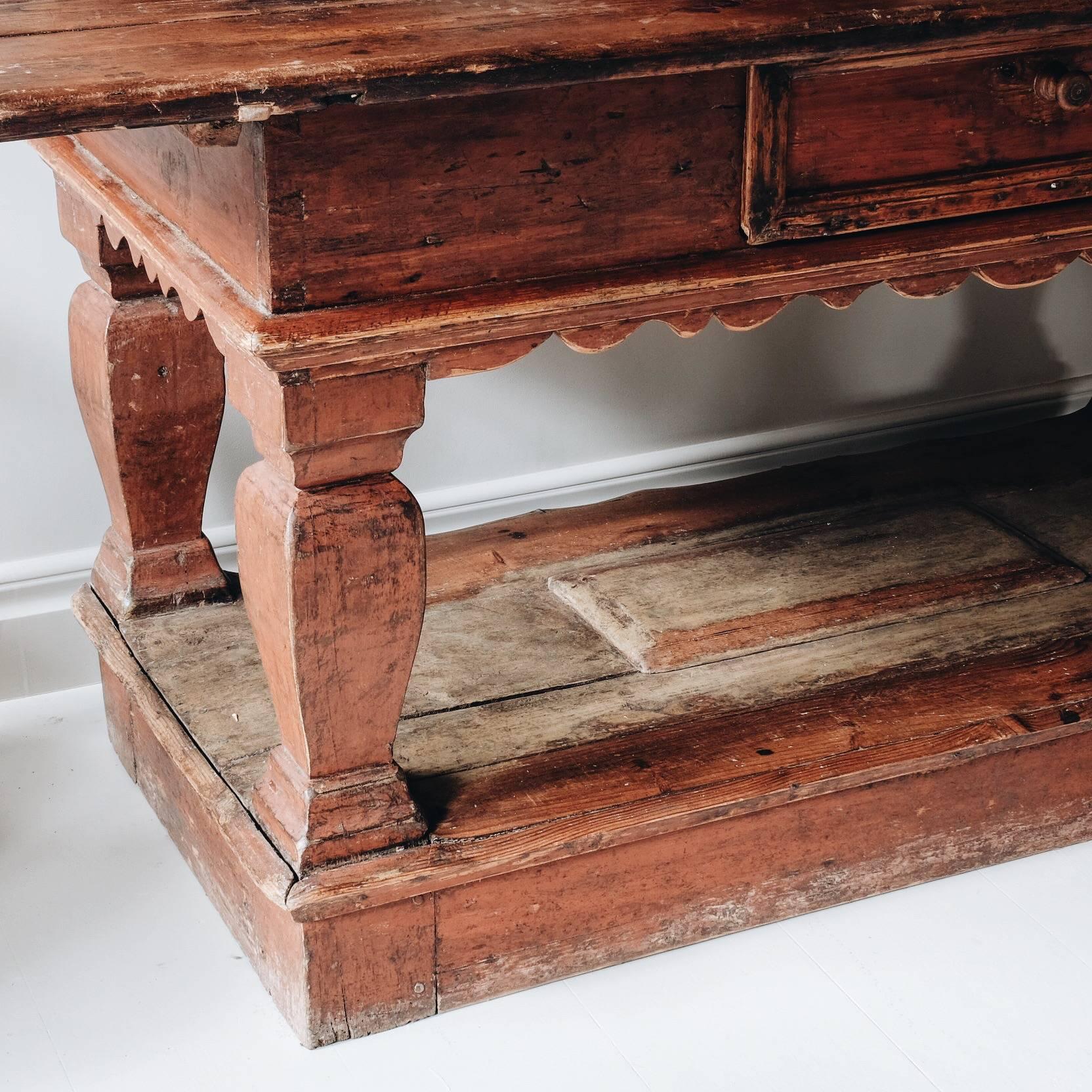 Wood 18th Century Swedish Baroque Table