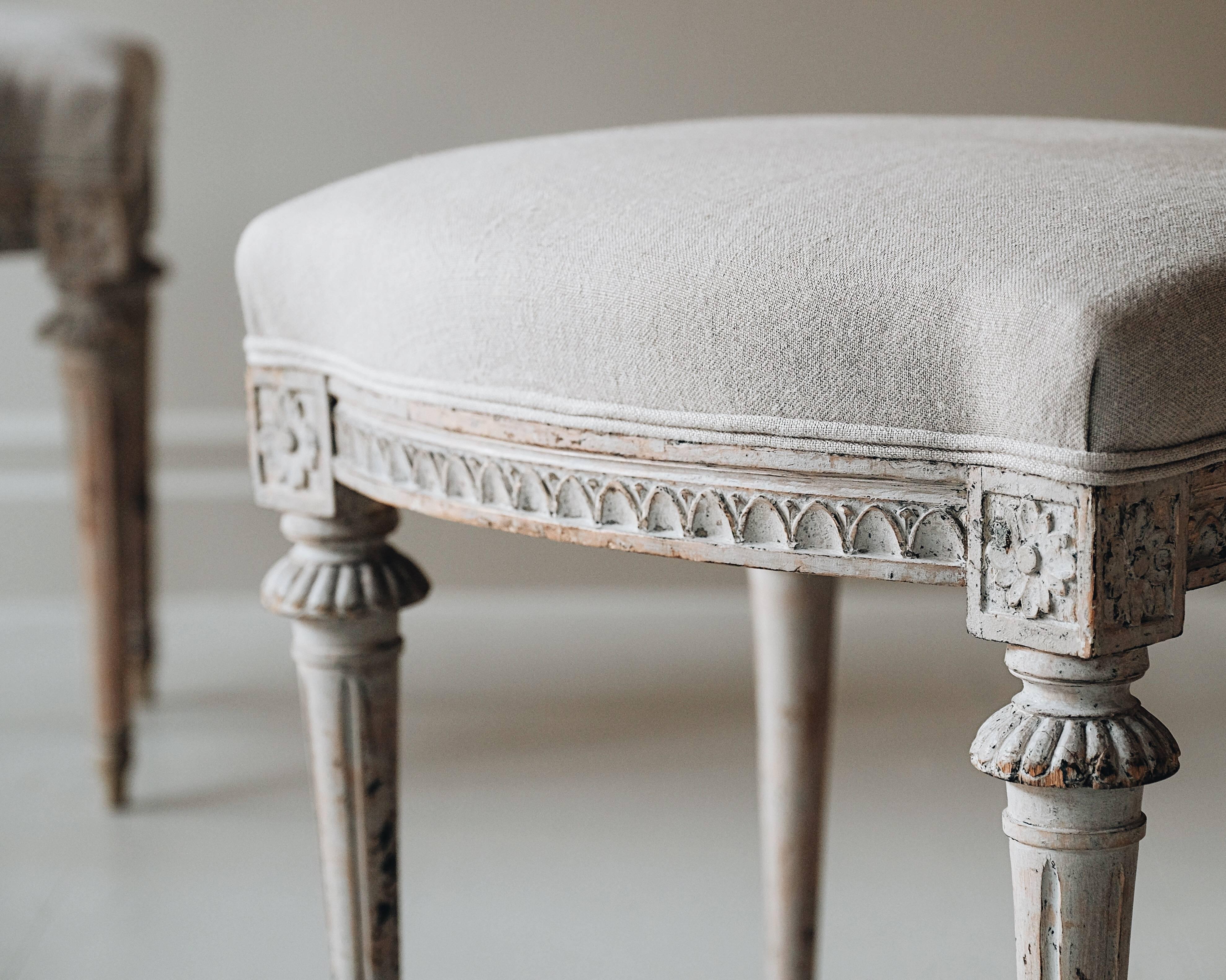 Wood Pair of 19th Century Gustavian Stools