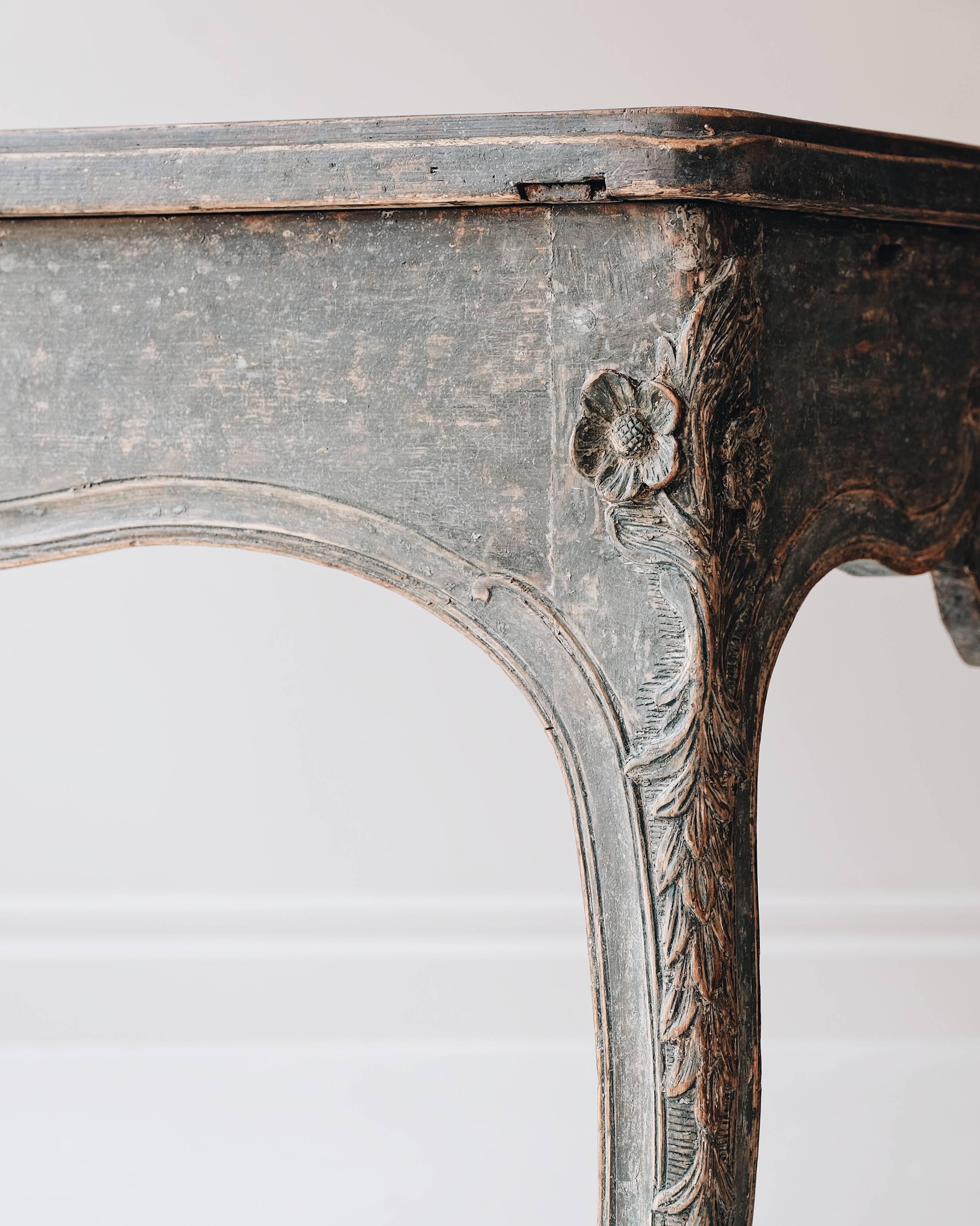 Painted 18th Century Norwegian Rococo Tray Table