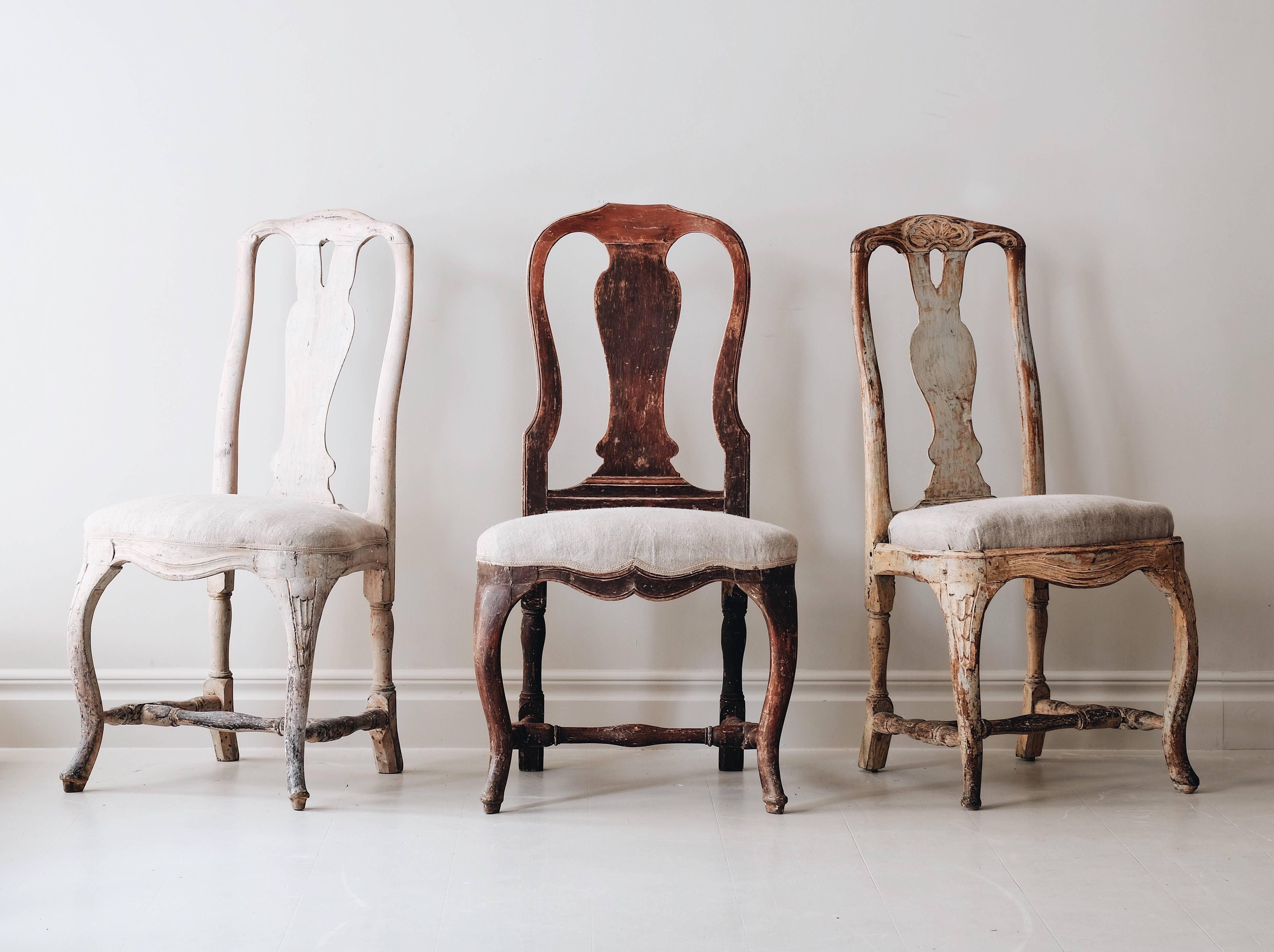 Set of Six 18th Century Swedish Rococo Chairs In Good Condition In Mjöhult, SE