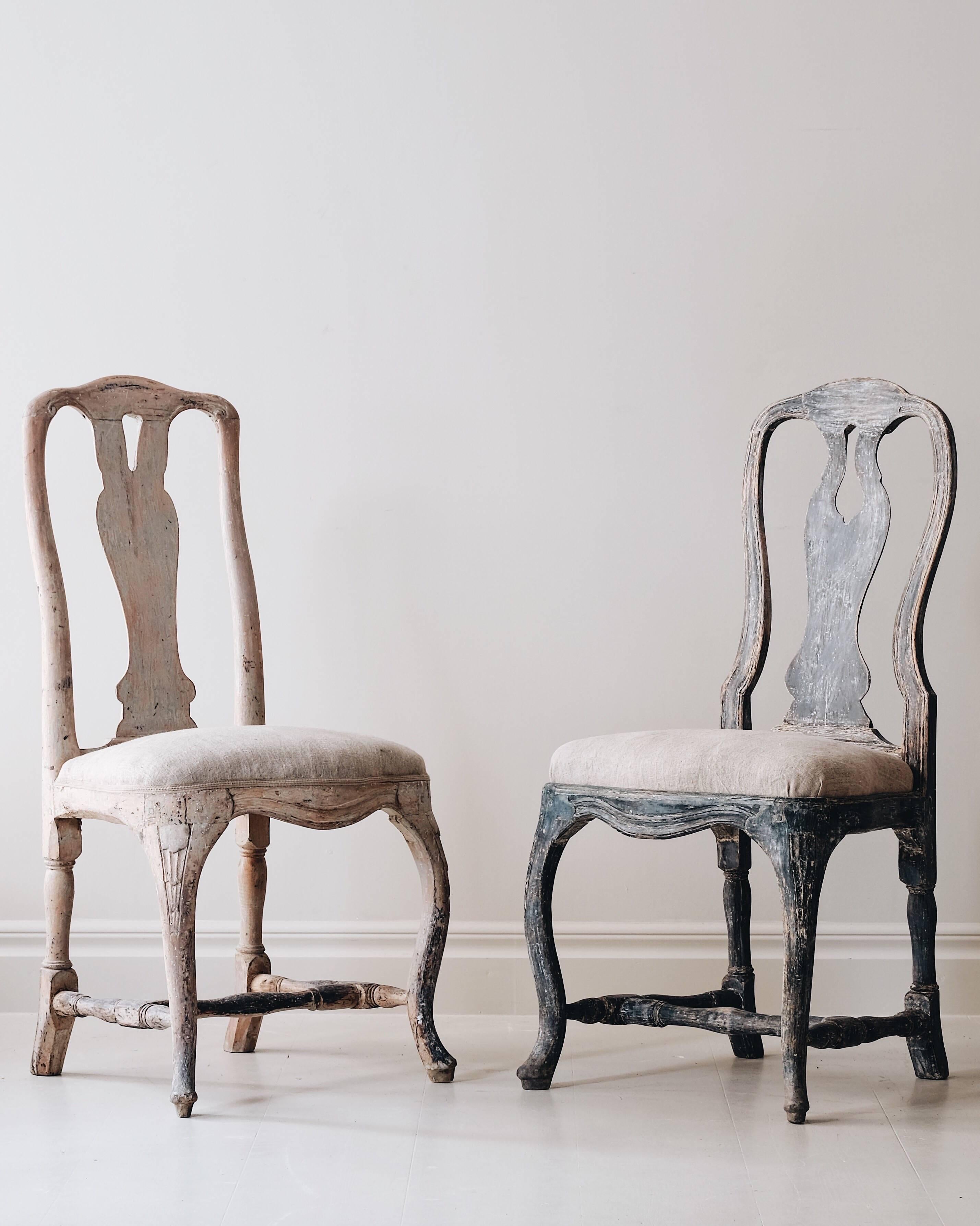 18th Century and Earlier Set of Six 18th Century Swedish Rococo Chairs