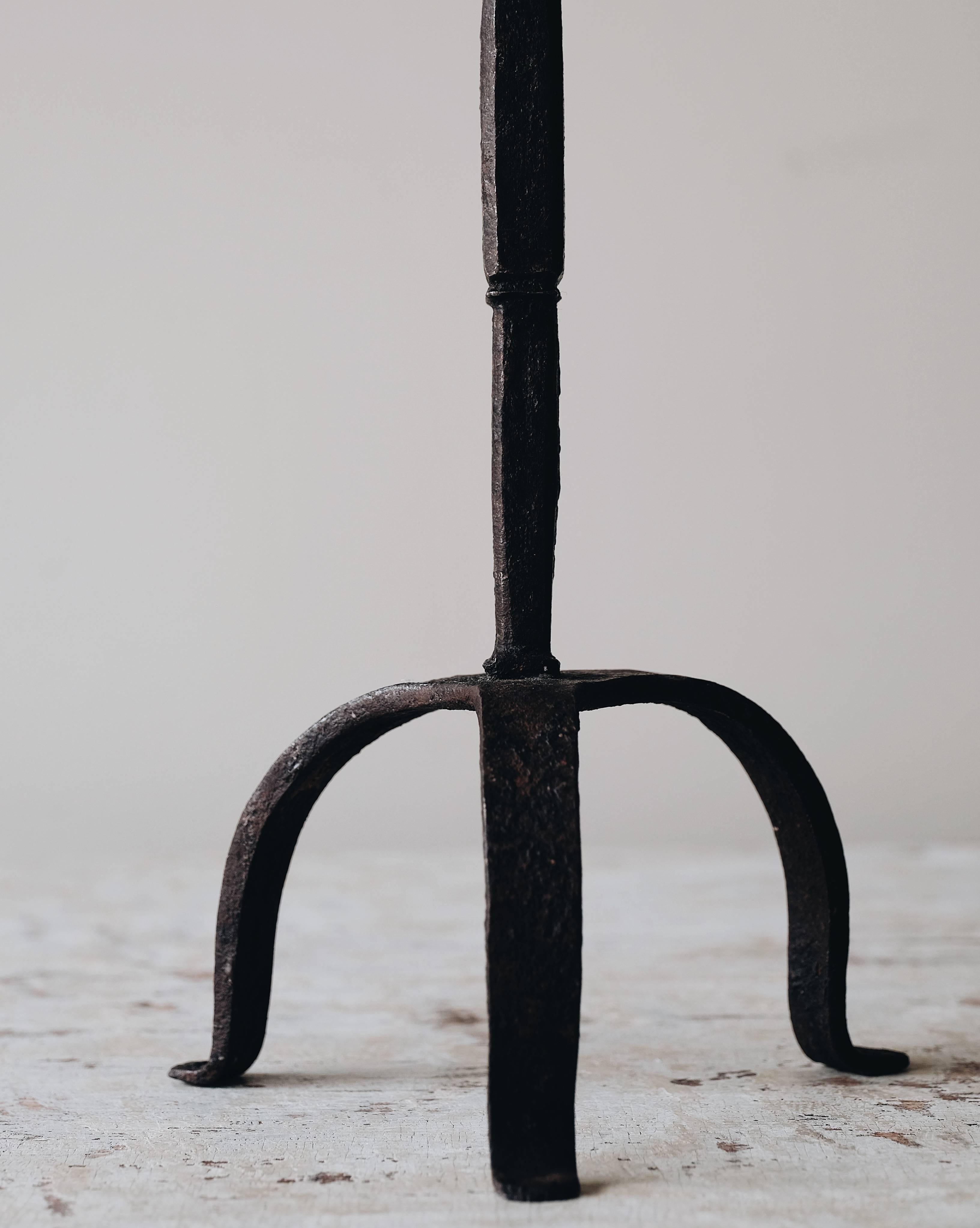 19th Century Wrought Iron Candlestick 1