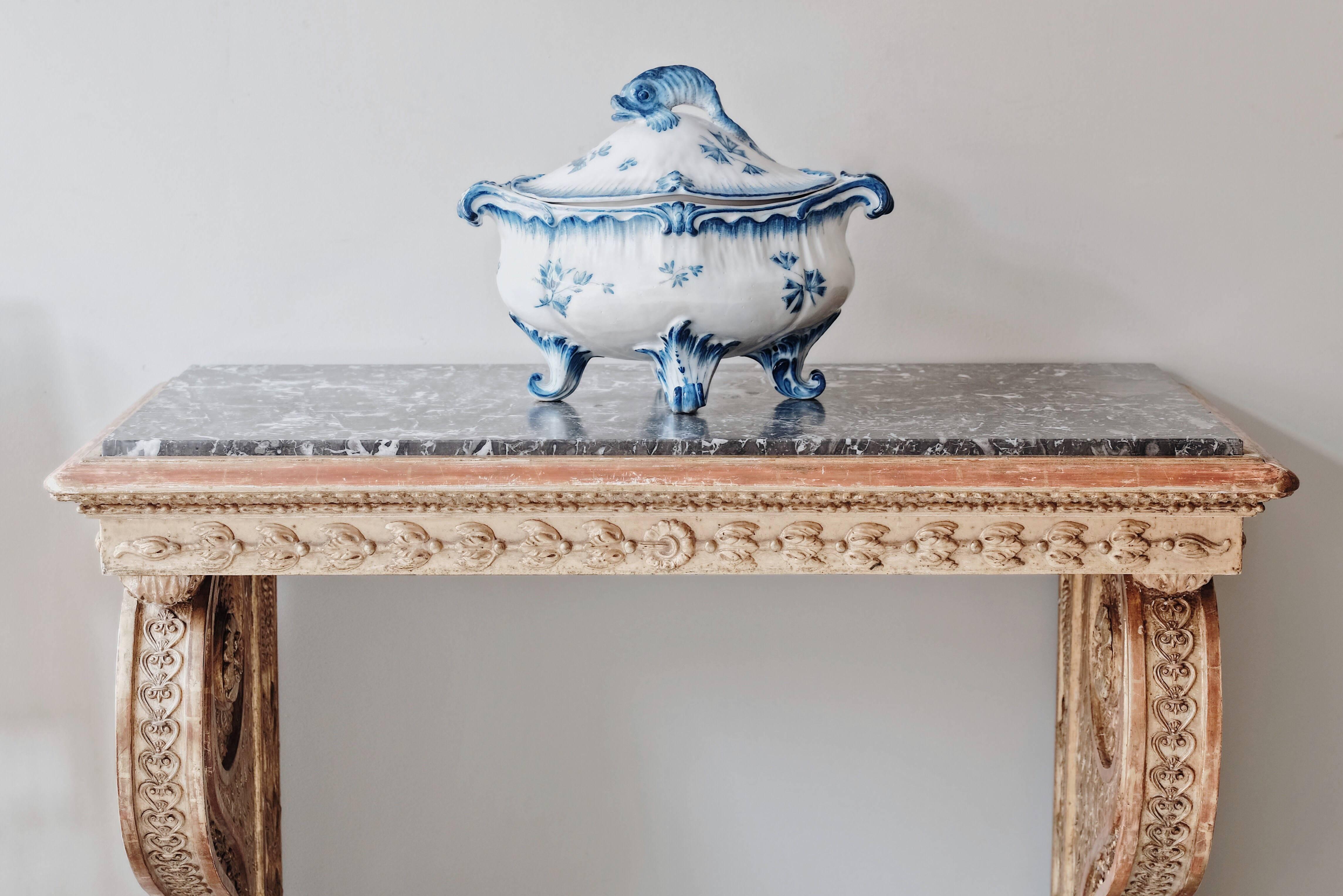 Hand-Carved 19th Century Swedish Empire Console Table