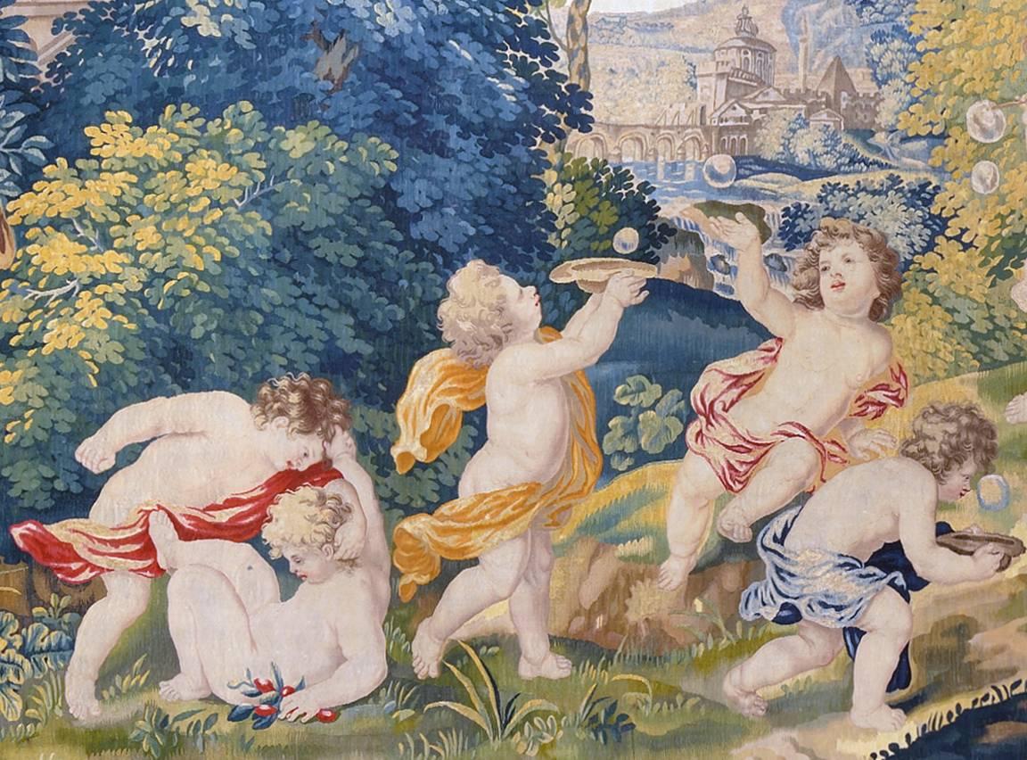 Other Mortlake 17th Century Rare Tapestry, Children's Games For Sale