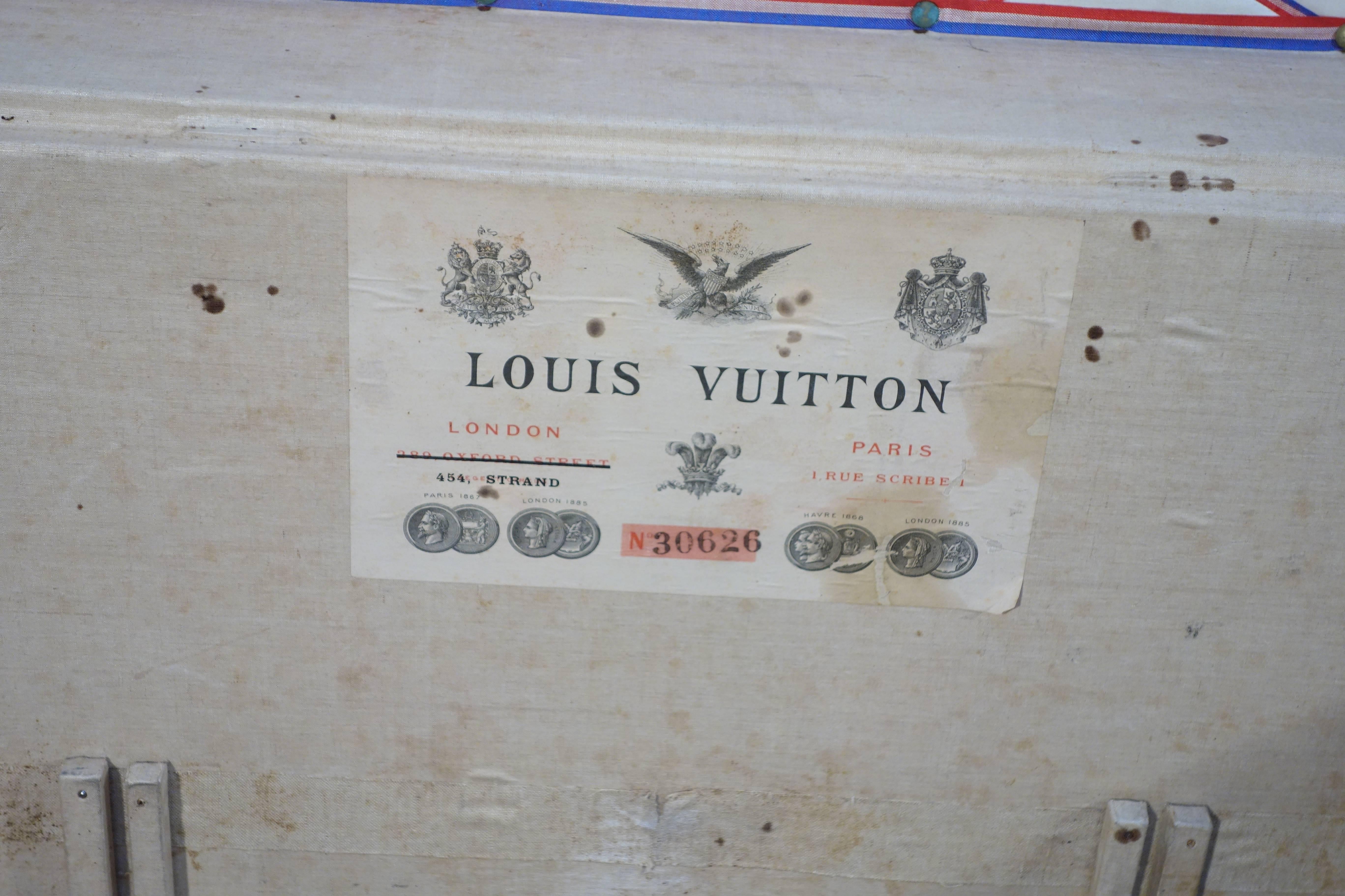 Brass 1889 Louis Vuitton Steamer Damier Trunk, Special Year
