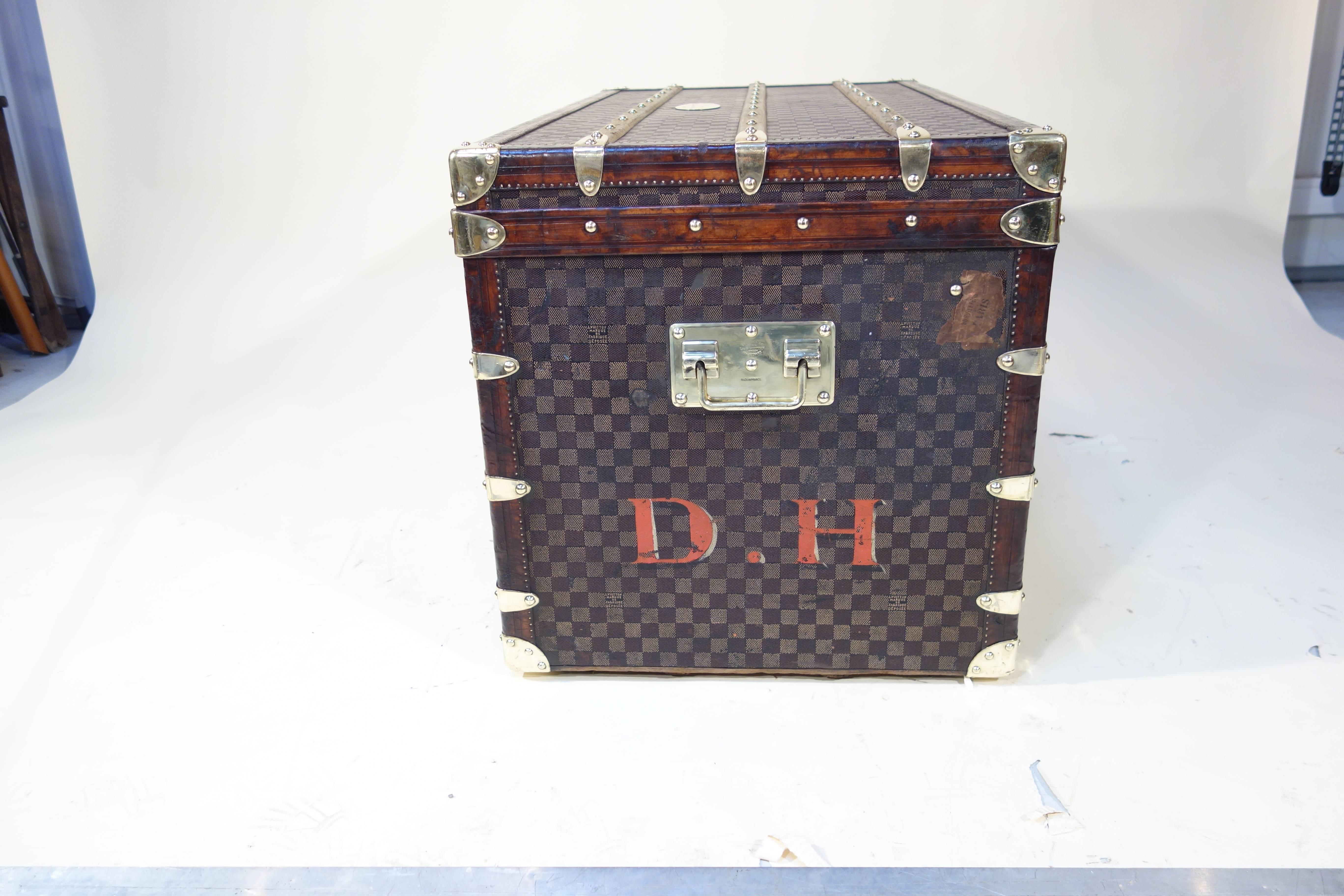 Late 19th Century 1889 Louis Vuitton Steamer Damier Trunk, Special Year
