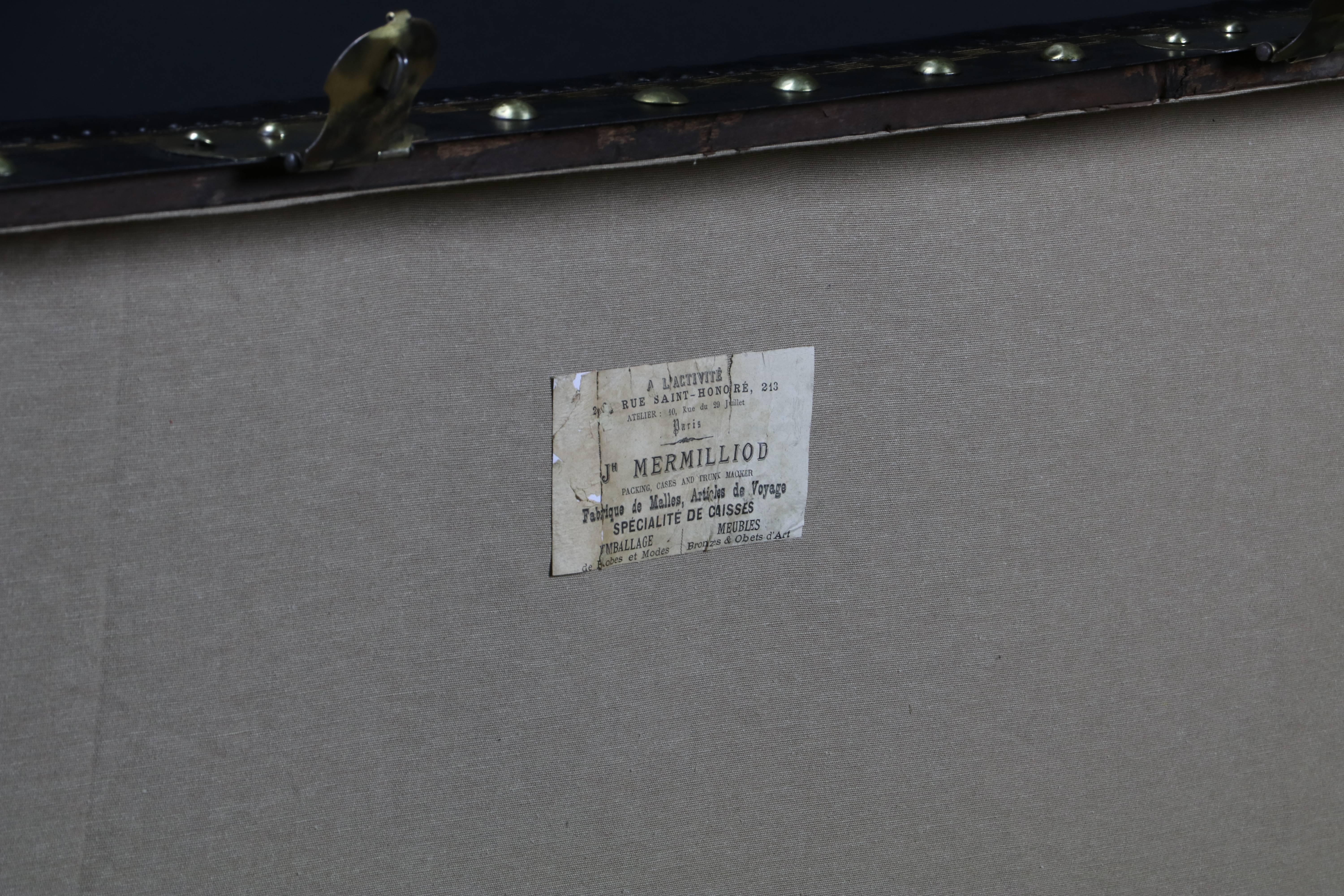 1910s Damier Steamer Trunk from the French Brand In Good Condition In Haguenau, FR