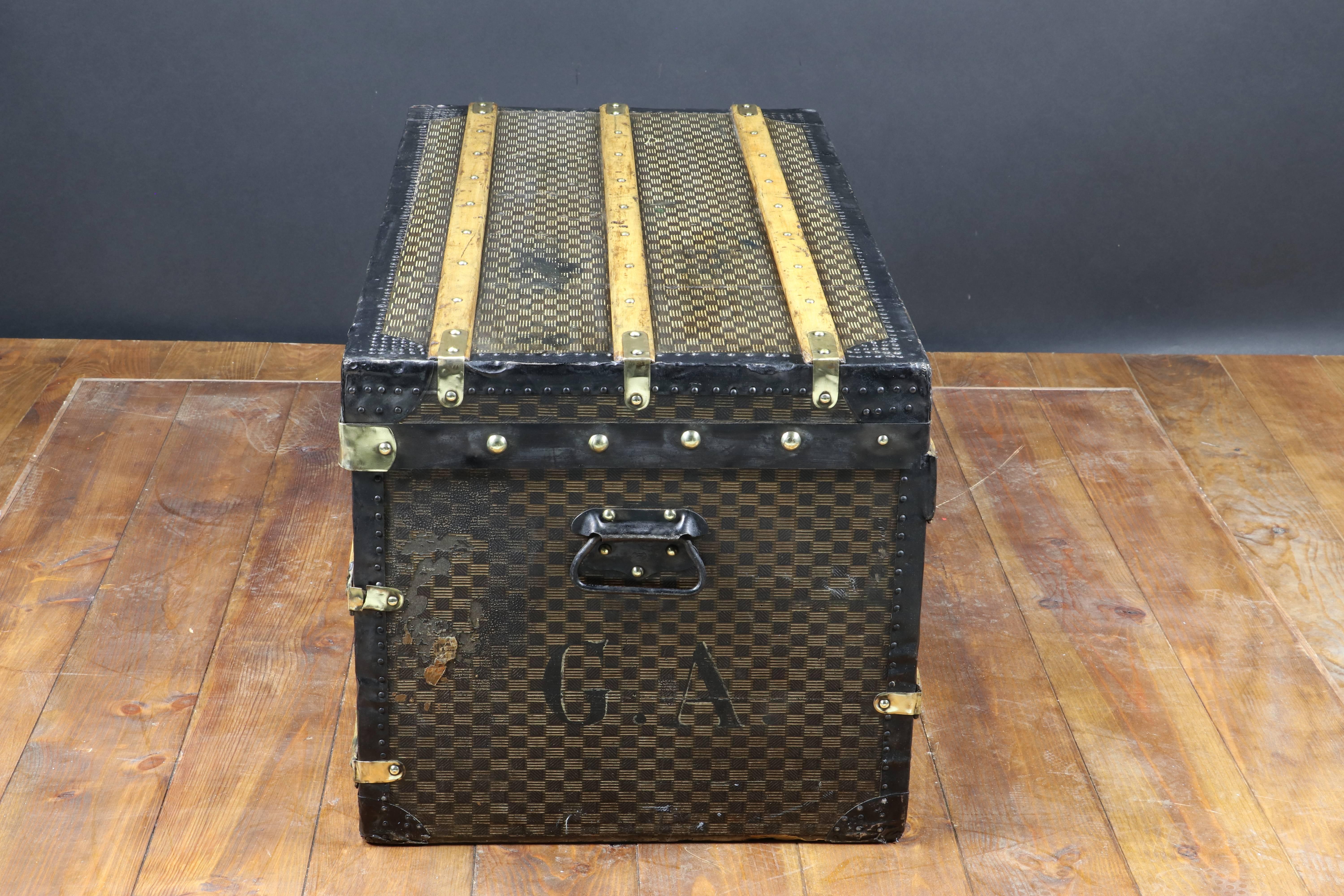1910s Damier Steamer Trunk from the French Brand 2