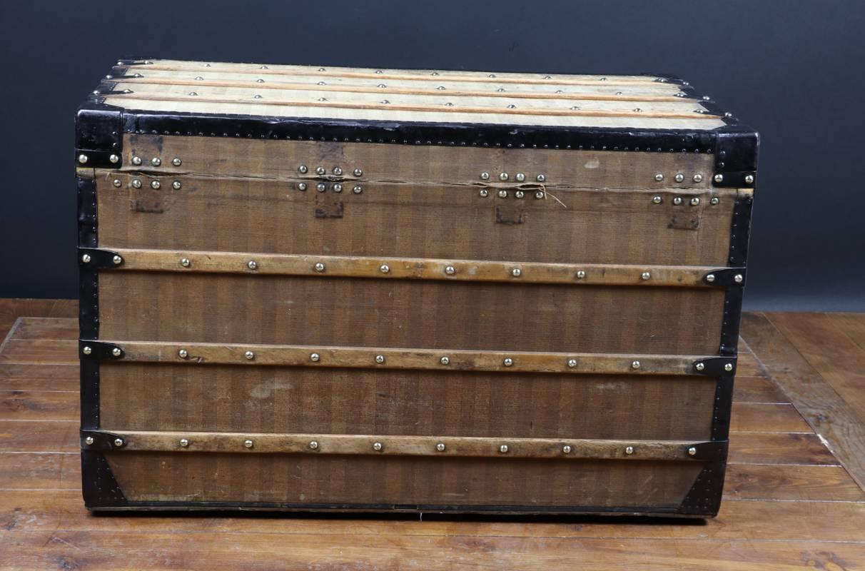 Brass 1880 Louis Vuitton Stripped Trunk