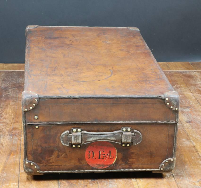 Early 20th Century 1900s Louis Vuitton Leather cabin Trunk