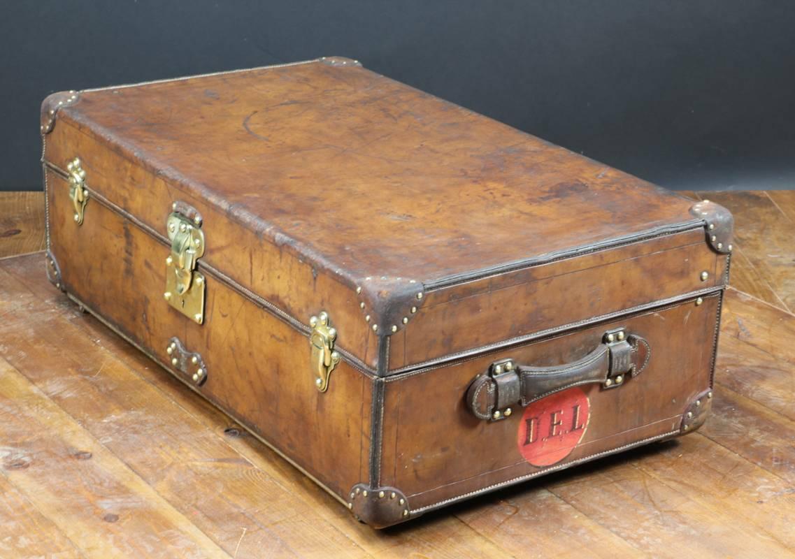 French 1900s Louis Vuitton Leather cabin Trunk