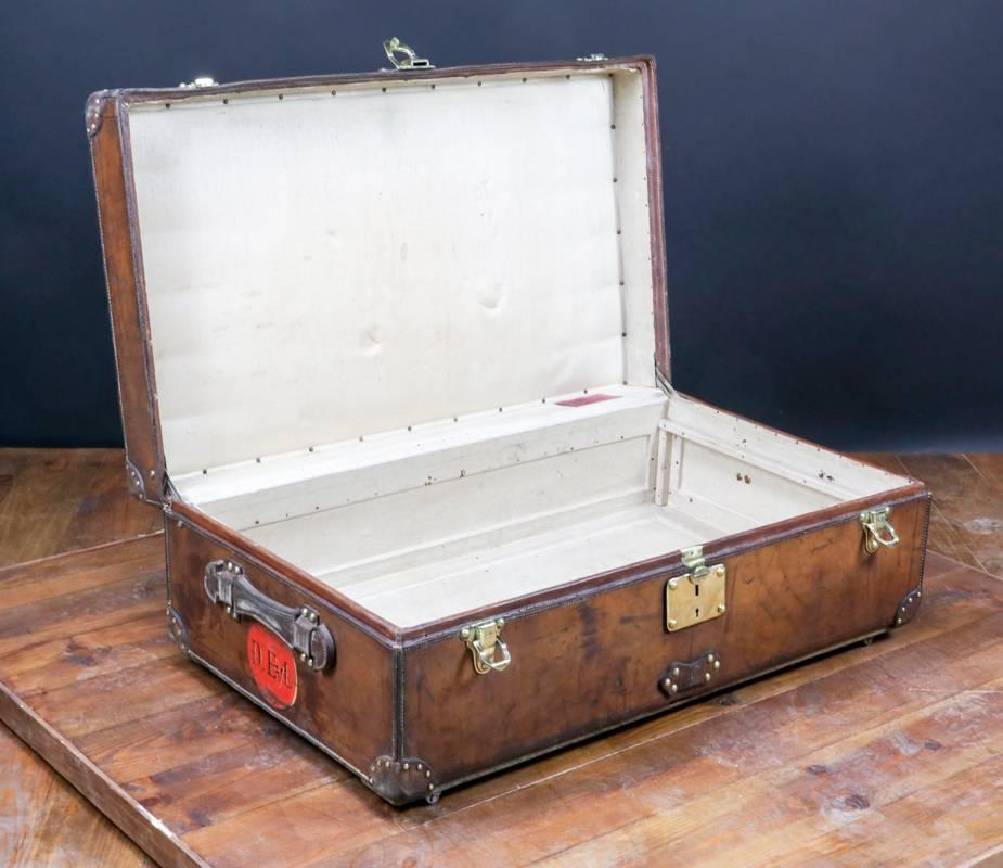 Brass 1900s Louis Vuitton Leather cabin Trunk