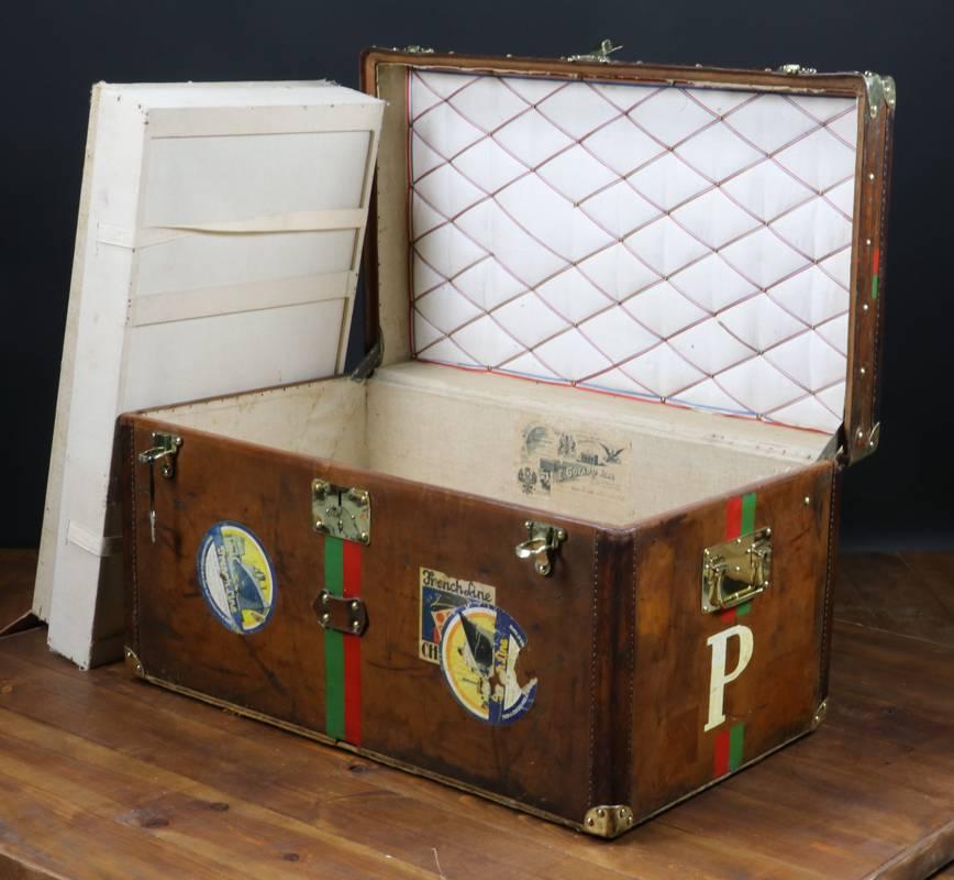 Late 19th Century 1893 Goyard Leather Steamer Trunk