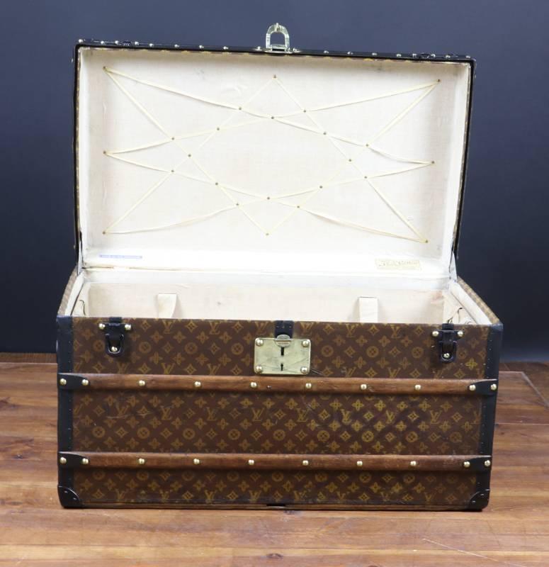 Early 20th Century 1910s Louis Vuitton Stencil Monogram Trunk