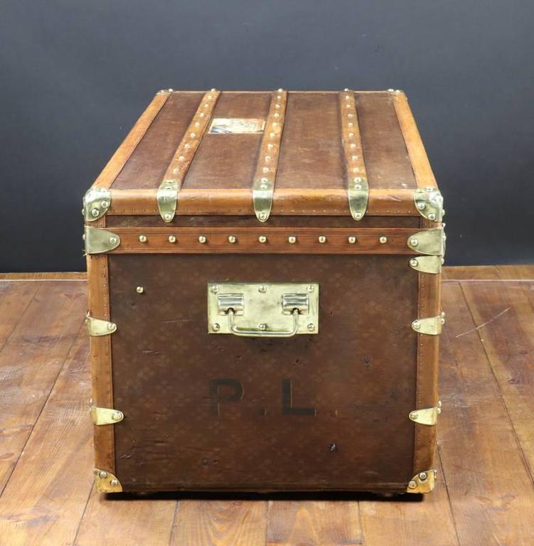 Malle Cabine Vintage Aux Etats-Unis R1269 – Bois Massif – Fabriquée En France