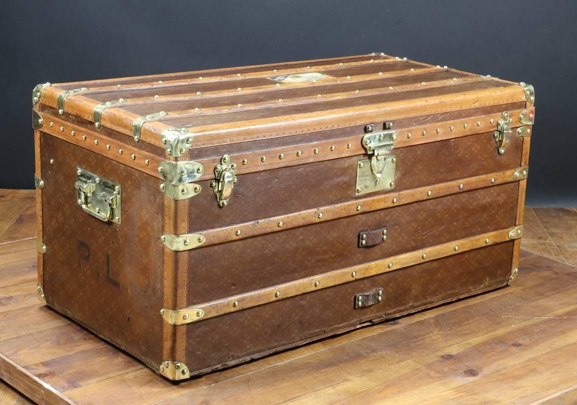 Mid-20th Century 1930s Steamer Trunk French Brand 