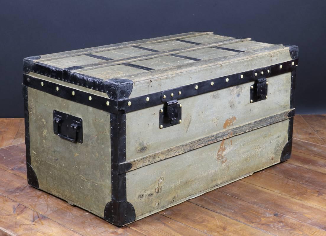 French 1870s Louis Vuitton Grey Trianon Canvas Trunk