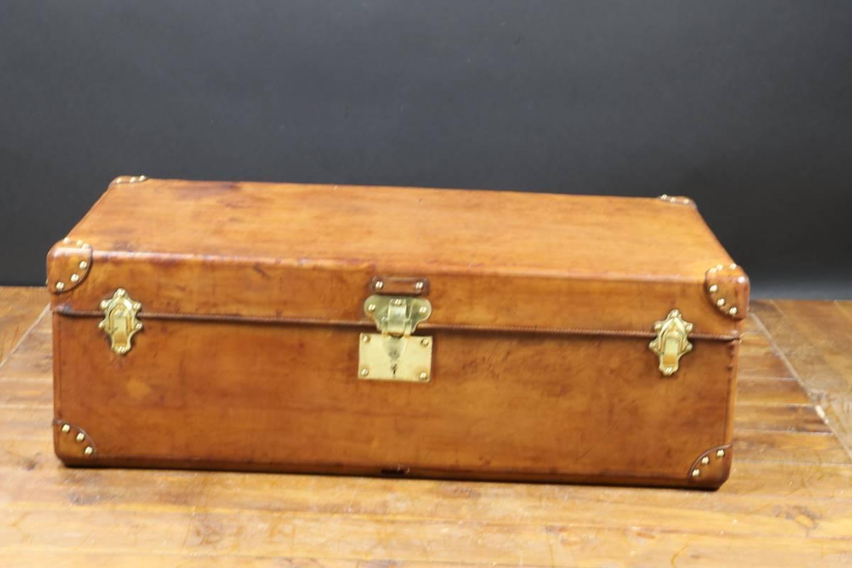 French 1930s Leather Cabin Trunk For Sale