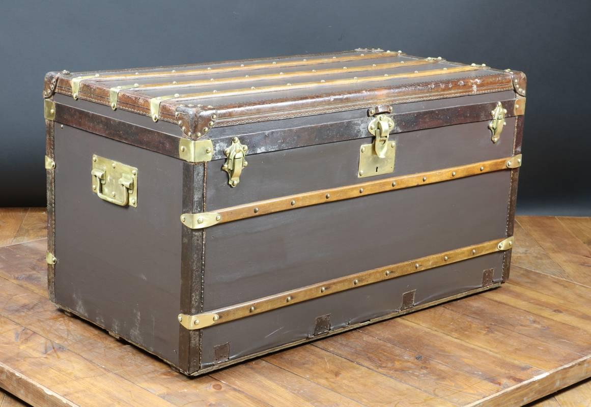 French 1930s Steamer Trunk, Commode