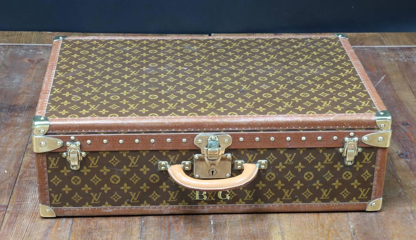 Brass 1950s Louis Vuitton Monogram Suitcase