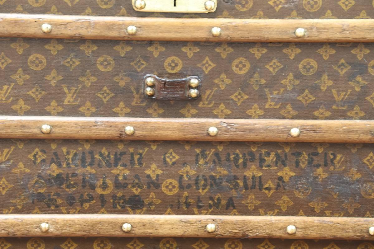 1930s Louis Vuitton Steamer Trunk, with Stencil Monogram Canvas 1